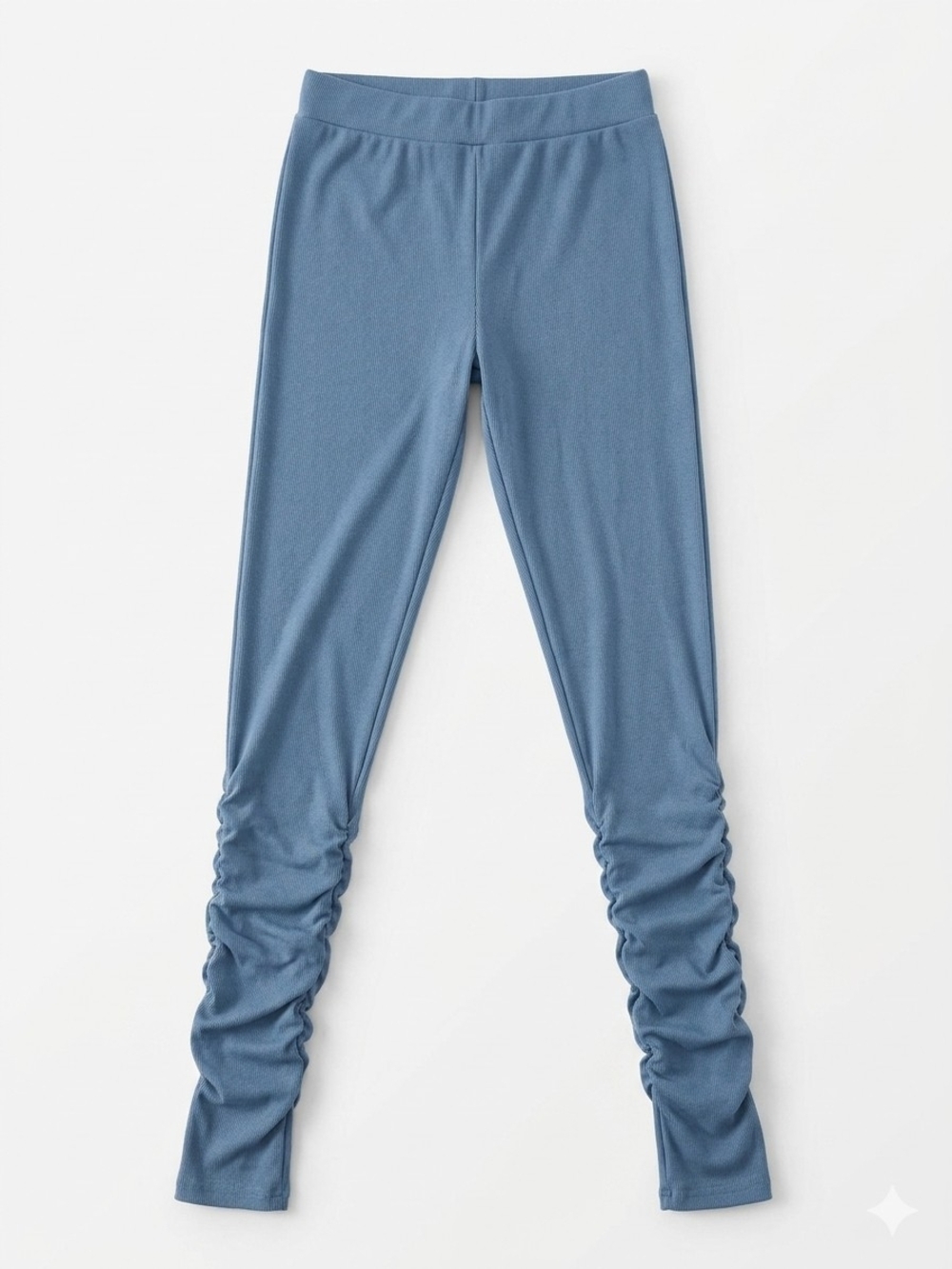 Blue Ruched Leggings